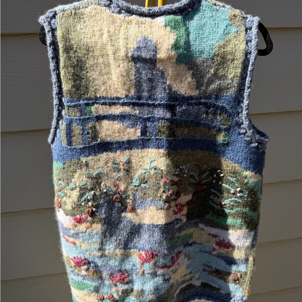 Multicolor Textured Women's Cardigan Vest - Picture 5 of 6